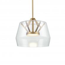  PD61412-CL/BG - Deco 12-in Clear/Brushed Gold LED Pendant