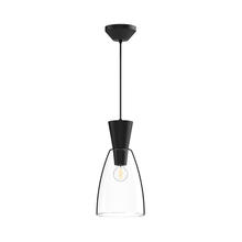  PD534007MBCL - Arlo 7-in Clear Glass/Matte Black 1 Light Pendant