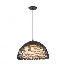  PD631416MBOP - Bondi 16-in Matte Black/Opal Glass 1 Light Pendant