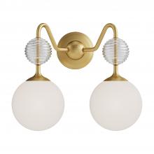  VL415315BGOP - Celia 15-in Brushed Gold/Opal Glass 2 Lights Vanity