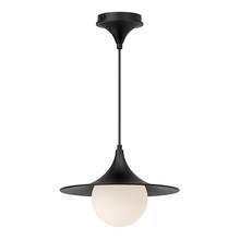  PD525113MBOP - Fuji 12-in Matte Black/Opal Matte Glass 1 Light Pendant