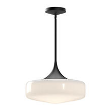  PD440814MBGO - Lincoln 14-in Glossy Opal Glass/Matte Black 1 Light Pendant