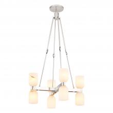  CH338822PNAR - Lucian 22-in Polished Nickel/Alabaster 8 Lights Chandeliers