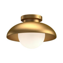  FM522016AGOP - Rubio 16-in Aged Gold/Opal Matte Glass 1 Light Flush Mount