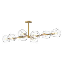  LP548848BGCL - Willow 48-in Brushed Gold/Clear Glass 8 Lights Linear Pendant