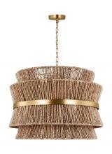 Visual Comfort & Co. Studio Collection DJP1074SB - Thurlo 4Lt Indoor Chandelier Natural Rope w/S.Brass