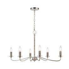  32482/6 - Abaca 32'' Wide 6-Light Chandelier - Polished Nickel