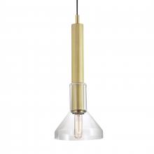  5386-SB-CL - Funnel 7.63'' Wide 1-Light Pendant- Satin Brass