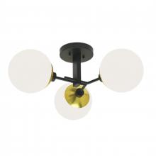  5675-PB-OP - Triple Play 24.5'' Wide 3-Light Semi Flush Mount - Polished Brass