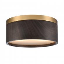  82333/2 - Engel 12'' Wide 2-Light Flush Mount - Satin Brass with Ebony