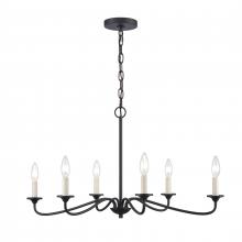  90210/6 - Ellisville 30'' Wide 6-Light Chandelier - Matte Black