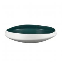  H0017-9744 - Greer Bowl - Low White and Turquoise Glazed (2 pack)